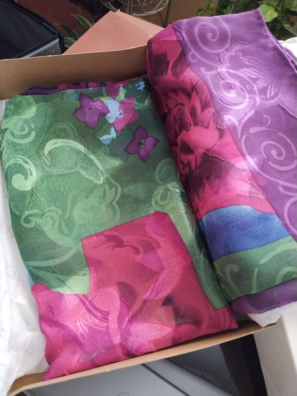 Colorful Floral Scarf – New/Unused in Original Box